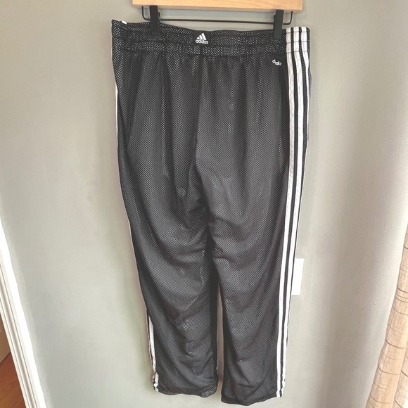Adidas Basketball Shorts Black White Three Stripe Mesh Athletic Climalite - Picture 4 of 12